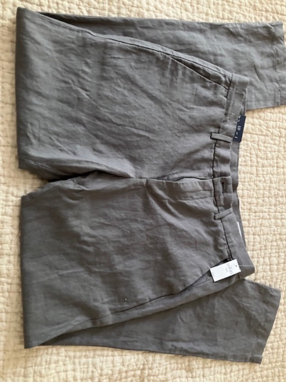 GAP Linen Pants Slim Fit Gray New